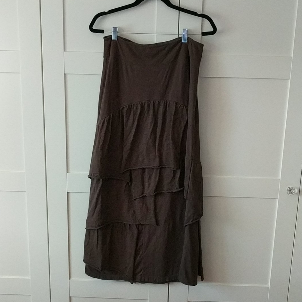 NEON BUDDHA Ruffle Tiered Maxi Skirt